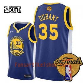 NBA Golden State Warriors Trikot Kevin Durant 35 2018 NBA Finals Patch Nike Blau Swingman - Kinder
